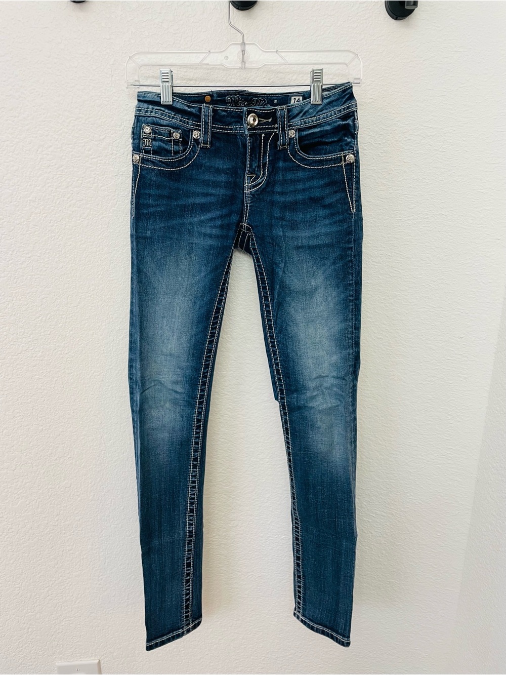 Miss Me Kids Dark Blue Wash Skinny Jeans
